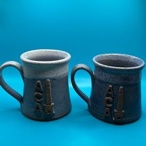 Vintage art studio pottery mugs ACA, hand crafted